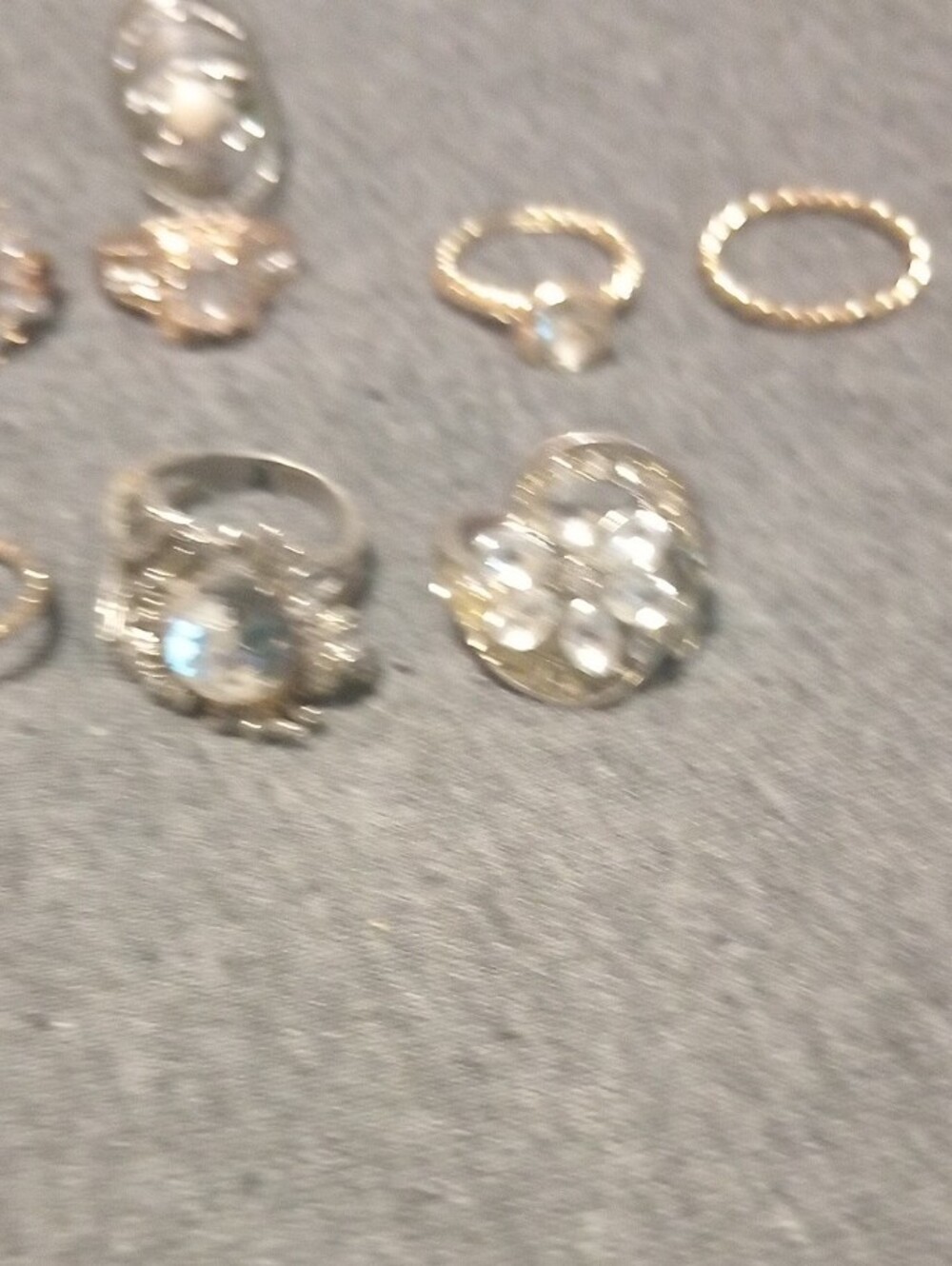 Silver-Tone Multi-Stone Women's Ring Set - Mixed Colors - Picture 3 of 6